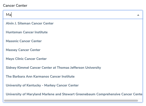 Filter: Cancer Center, Typing