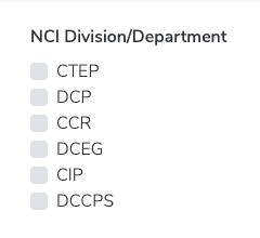 Filter: NCI Division/Department