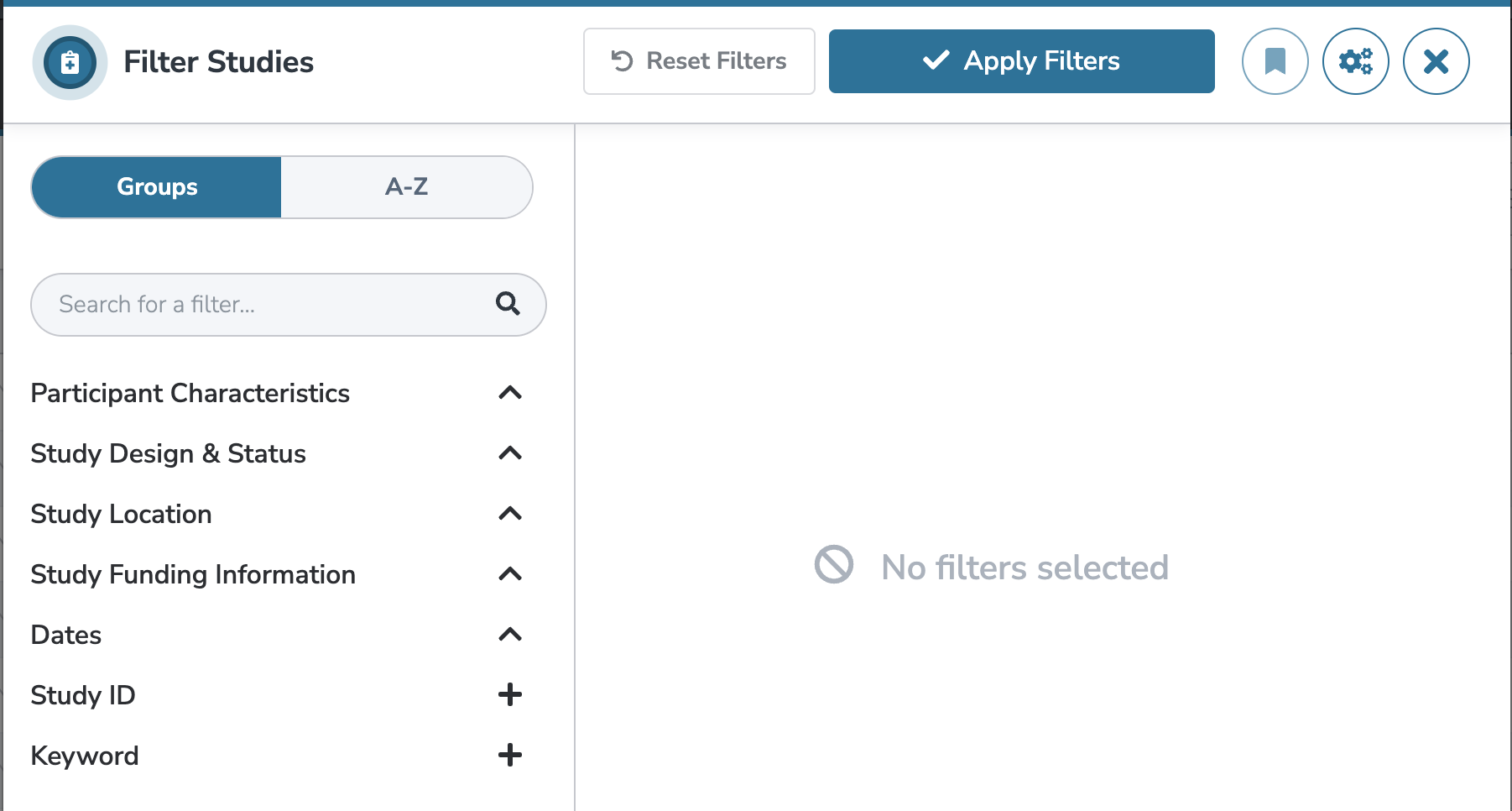 Filters Panel