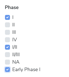 Filter: Phase, Multiple Selection