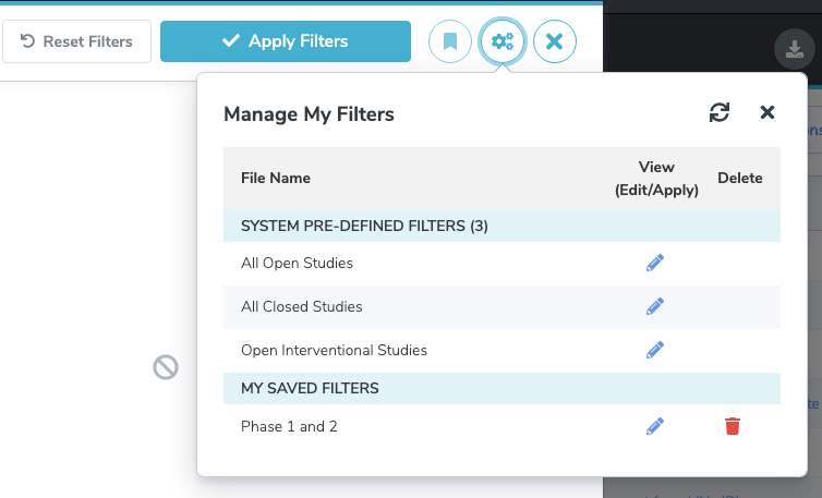 Manage My Filters